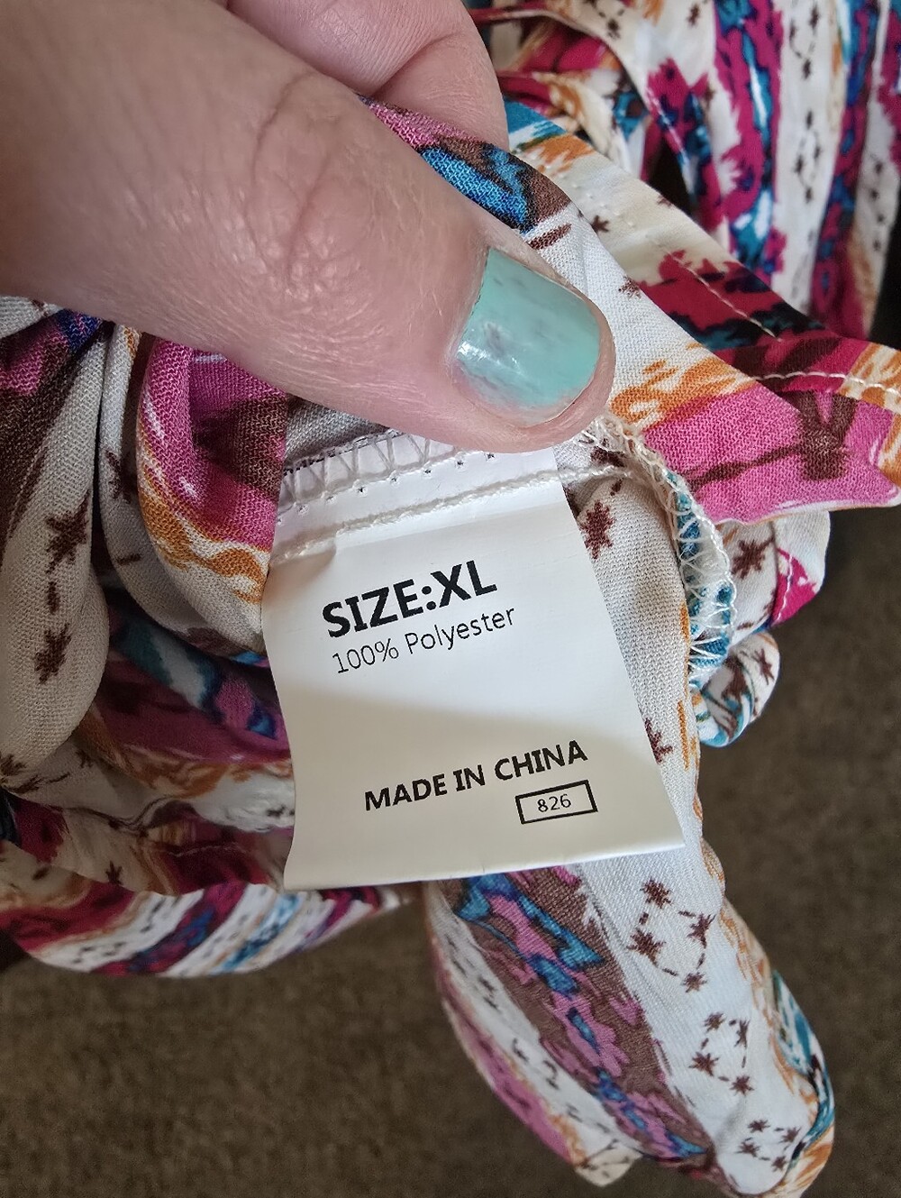 Rebellious Rose Multi-Color Printed Ruffle Blouse - Picture 7 of 8